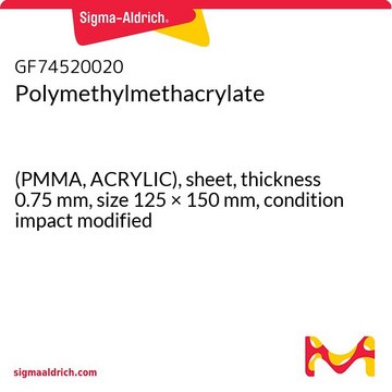 Polymethylmethacrylate (PMMA, ACRYLIC), sheet, thickness 0.75&#160;mm, size 125 × 150&#160;mm, condition impact modified