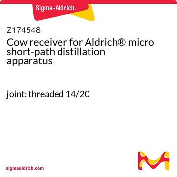 Cow receiver for Aldrich&#174; micro short-path distillation apparatus joint: threaded 14/20