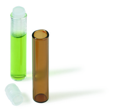 Shell vials with plugs, 8 x 35mm volume 0.75&#160;mL, clear glass, vial O.D. × H 8&#160;mm × 35&#160;mm, pkg of 200&#160;ea