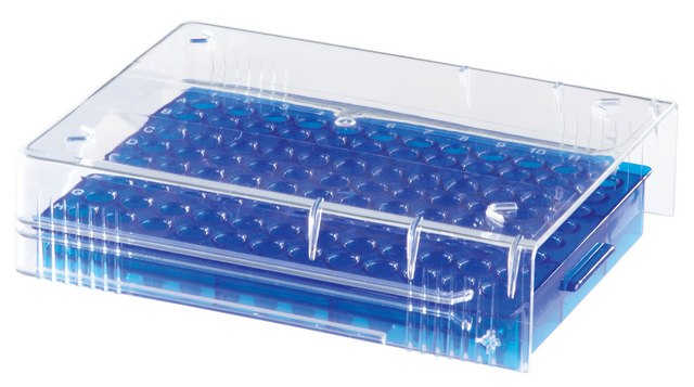 96 Well Low temp PCR rack blue, polypropylene