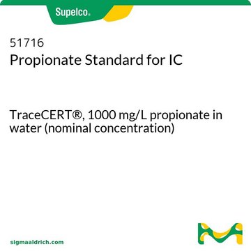 丙酸标准液，用于离子色谱分析 TraceCERT&#174;, 1000&#160;mg/L propionate in water (nominal concentration)