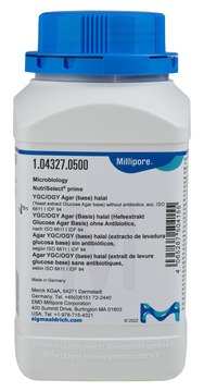 NutriSelect&#174;&nbsp;prime&nbsp;YGC/OGY Agar (base) halal (Yeast extract Glucose Agar base) without antibiotics, acc. ISO 6611 I IDF 94 Suitable for use in Halal and Kosher certified processes, NutriSelect&#174; Prime