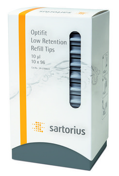 Sartorius low-retention pipette tips volume range 0.1-10&#160;&#956;L, refill tower