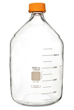 Pyrex&#174; round media storage bottles and reusable screw caps capacity 5,000&#160;mL