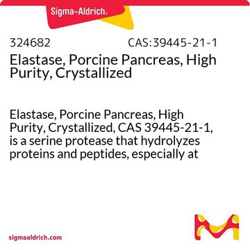 弹性蛋白酶，猪胰腺，高纯度，结晶 Elastase, Porcine Pancreas, High Purity, Crystallized, CAS 39445-21-1, is a serine protease that hydrolyzes proteins and peptides, especially at bonds adjacent to neutral amino acid residues.