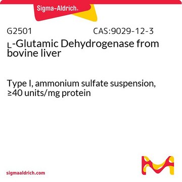 L-Glutamic Dehydrogenase from bovine liver Type I, ammonium sulfate suspension, &#8805;40&#160;units/mg protein