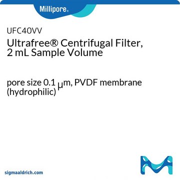 Ultrafree&#174; Centrifugal Filter, 2 mL Sample Volume pore size 0.1&#160;&#956;m, PVDF membrane (hydrophilic)