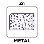 Zinc foam, thickness 10 mm, size 150 × 150 mm, bulk density 0.28 g/cm3