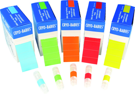 Cryo-Babies&#174; 标签 yellow, L × W 1.28&#160;in. × 0.50&#160;in., pkg of 1000&#160;roll Labels