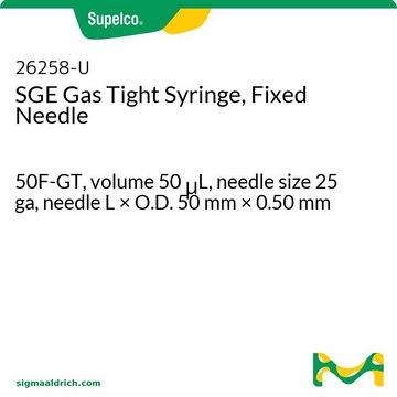 SGE气密注射器，固定针头 50F-GT, volume 50&#160;&#956;L, needle size 25 ga, needle L × O.D. 50&#160;mm × 0.50&#160;mm