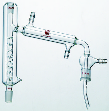 Synthware&#8482; Vigreux vacuum jacketed micro distillation head joint: ST/NS 14/20, thermometer joint: ST/NS 10/18, immersion depth 25&#160;mm