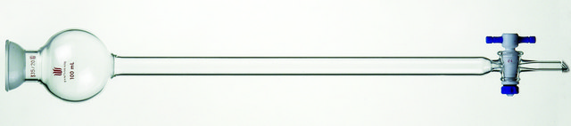 Synthware&#8482; chromatography column with reservoir, spherical joint and PTFE stopcock 100 mL, joint: ST/NS 35/20, I.D. × L 13.4&#160;mm × 203&#160;mm