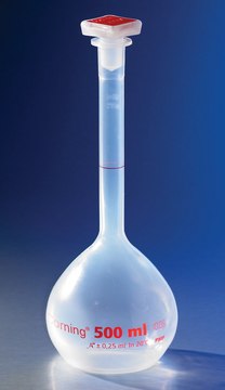 Corning&#174; reusable volumetric flask, Class A polymethylpentene, size 250&#160;mL, with 19/26 tapered PP stopper