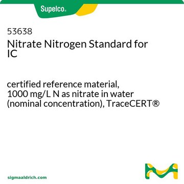 Nitrate Nitrogen Standard for IC certified reference material, 1000&#160;mg/L N as nitrate in water (nominal concentration), TraceCERT&#174;