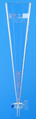 BRAND®英霍夫沉降锥，SILBERBRAND ring mark at 1000 mL, graduated to 100 mL, with stopcock