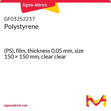 Polystyrene (PS), film, thickness 0.05&#160;mm, size 150 × 150&#160;mm, clear clear