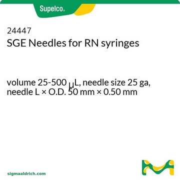 SGE Needles for RN syringes volume 25-500&#160;&#956;L, needle size 25 ga, needle L × O.D. 50&#160;mm × 0.50&#160;mm