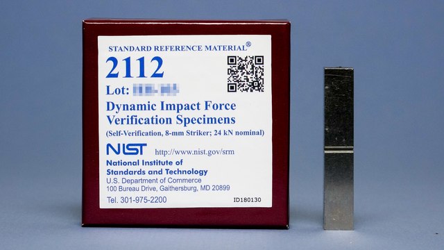 Dynamic impact force verification specimens