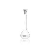 Duran® Volumetric Flask 100 mL, class A, clear, etched graduations, ST/NS 14/23, octagonal polyetheylene stopper, batch certificate, 2 EA