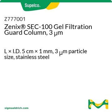 Zenix&#174; SEC-100 Gel Filtration Guard Column, 3 &#956;m L × I.D. 5&#160;cm × 1&#160;mm, 3&#160;&#956;m particle size, stainless steel