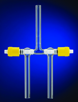 J.Young high-vacuum PTFE valve, three way stopcock size 8&#160;mm, side arm O.D. 11&#160;mm