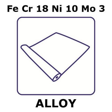 Stainless Steel - AISI 316L alloy, FeCr18Ni10Mo3 foil, 2m coil, 0.03mm thickness, annealed