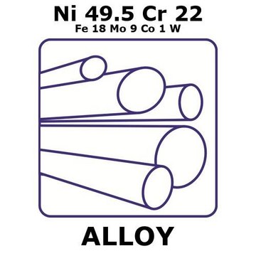 Hastelloy&#174; X alloy, Ni49.5Cr22Fe18Mo9Co1W 500mm rod, 9.5mm diameter