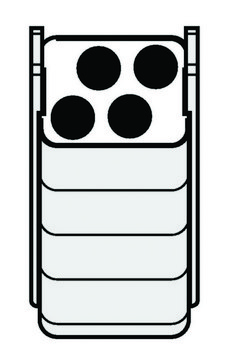 Adapter for Eppendorf&#174; A-4-44 Rotor holds 4 x 7 - 18 mL round-bottom tubes, for use with 100 mL rectangular bucket, pack of 2&#160;ea