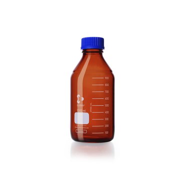 DURAN&#174; graduated amber laboratory bottle with cap, round amber glass bottle, bottle capacity (1,000&#160;mL), non-sterile