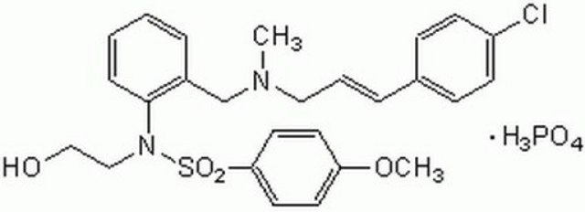 KN-93，水溶性 This KN-93 is a water-soluble version of KN-93 that acts as a reversible and competitive inhibitor of CaM kinase II (Ki = 370 nM for rat brain).