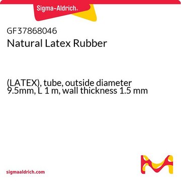 Natural Latex Rubber (LATEX), tube, outside diameter 9.5mm, L 1&#160;m, wall thickness 1.5&#160;mm