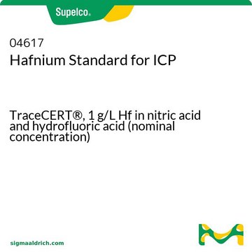 Hafnium Standard for ICP TraceCERT&#174;, 1&#160;g/L Hf in nitric acid and hydrofluoric acid (nominal concentration)