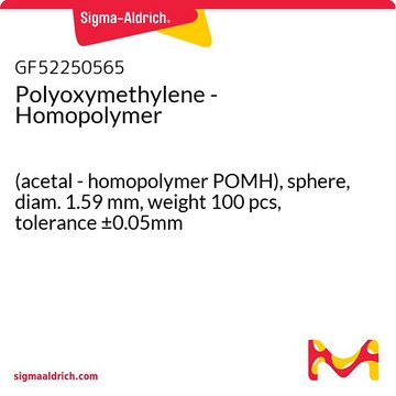 Polyoxymethylene - Homopolymer (acetal - homopolymer POMH), sphere, diam. 1.59&#160;mm, weight 100 pcs, tolerance ±0.05mm