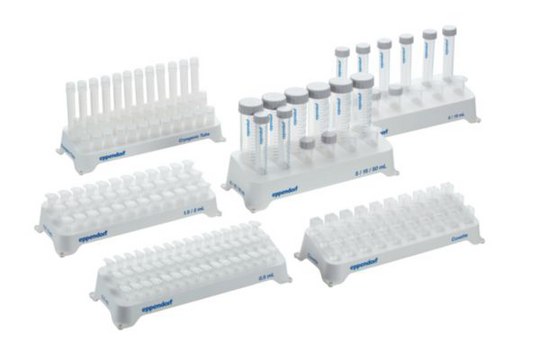 Eppendorf&#174; Tube Rack for 5.0 and 15 mL Tubes Holds 12 x 5-15 mL tubes, 12 wells (2 rows of 6 wells each), pkg of 2&#160;pieces, white, autoclavable