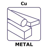 Copper Bar, 8.0 mm, size 100 mm, side length (of longer side) 52mm