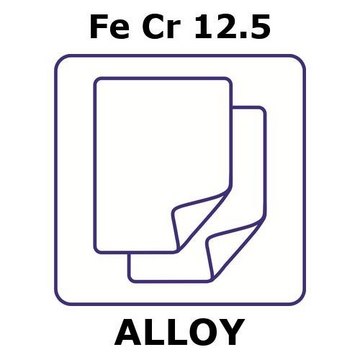 Stainless Steel - AISI 410 alloy, FeCr12.5 foil, 100 x 100mm, 0.5mm thickness