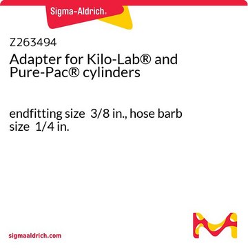 Adapter for Kilo-Lab&#174; and Pure-Pac&#174; cylinders endfitting size 3/8&#160;in., hose barb size 1/4&#160;in.