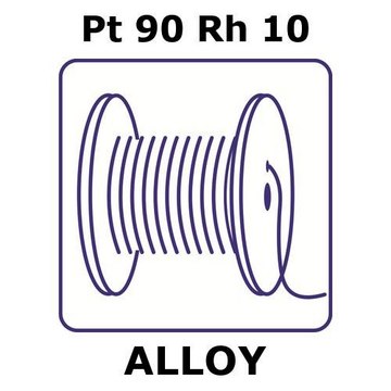 Platinum/Rhodium wire, Pt90%/Rh10%, 0.38&#160;mm diameter, length 0.2 m, temper annealed