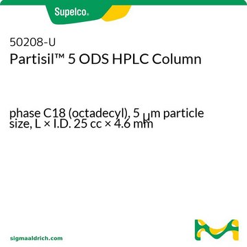 Partisil&#8482; 5 ODS HPLC Column phase C18 (octadecyl), 5&#160;&#956;m particle size, L × I.D. 25&#160;cc × 4.6&#160;mm