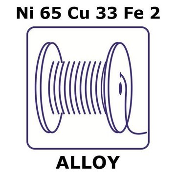 Monel&#174; alloy 400, Ni65Cu33Fe2 25m wire, 0.125mm diameter, as drawn