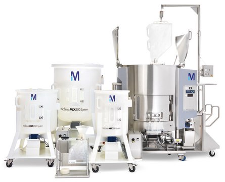 Mobius&#174; MIX100 single-use mixing assembly with needle-free sample ports and 4 in. powder port, (Bronze)