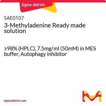 3-Methyladenine Ready made solution &#8805;98% (HPLC), 7.5mg/ml (50mM) in MES buffer, Autophagy inhibitor