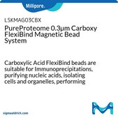 PureProteome 0.3µm Carboxy FlexiBind Magnetic Bead System Carboxylic Acid FlexiBind beads are suitable for Immunoprecipitations, purifying nucleic acids, isolating cells and organelles, performing protein-protein interaction studies and many other applications.