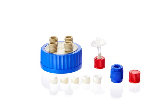 Duran&#174; GLS 80 caps and accessories GL 18 blue screw cap for tube connection