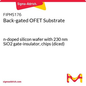 Back-gated OFET Substrate n-doped silicon wafer with 230 nm SiO2 gate-insulator, chips (diced)