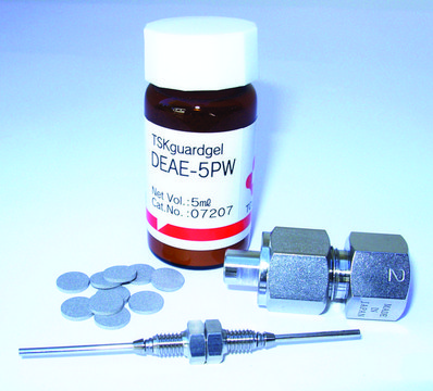 TSKgel&#174; DEAE-5PW Guardgel Kit phase DEAE (diethylaminoethyl), L × I.D. 2.5&#160;cm × 6&#160;mm, 20&#160;&#956;m particle size