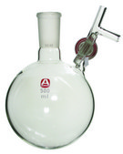 Aldrich® round-bottom storage flask with stopcock-equipped septum-inlet with 4 mm PTFE stopcock, capacity 1,000 mL, joint: ST/NS 24/40