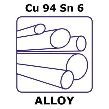 Phosphor bronze alloy, Cu94Sn6 100mm rod, 12.7mm diameter