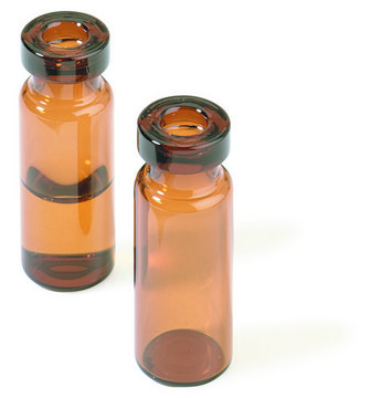 2mL 12×32mm 棕色玻璃钳口样品瓶 volume 2&#160;mL, amber glass vial (with marking spot), pkg of 100&#160;ea