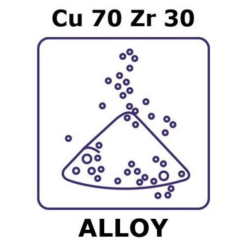 Copper-zirconium alloy, Cu70Zr30 powder, 150micron max. particle size, alloy pre-cursor, 200g